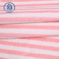 Tissu velours extensible en polyester super doux à rayures